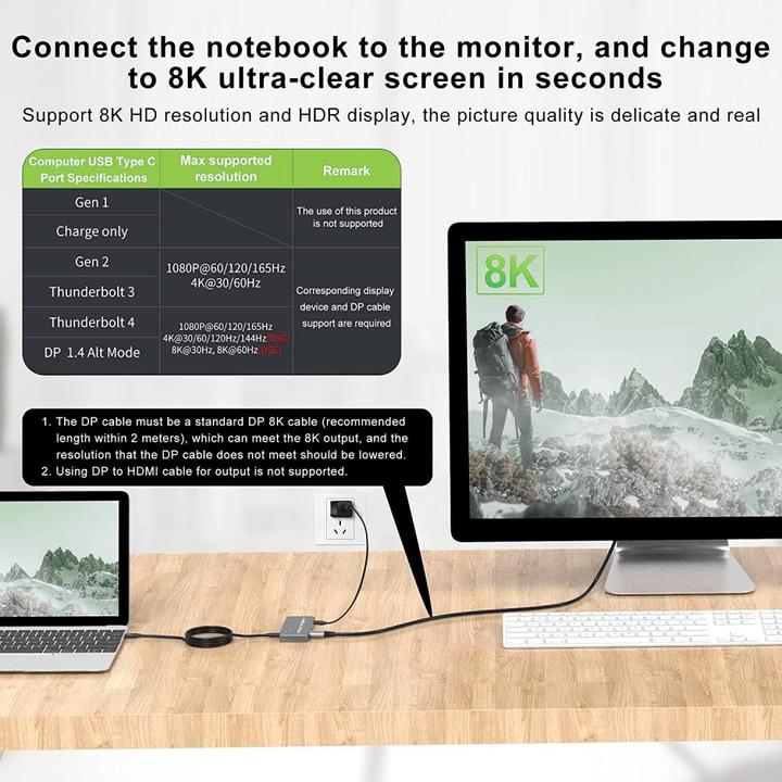 Produktbild Techly KVM USB-C Switch 8K DisplayPort