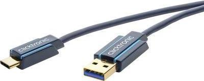 Image du produit clicktronic Câble adaptateur USB-C - USB-A, haute vitesse (2 m, USB 3.0)