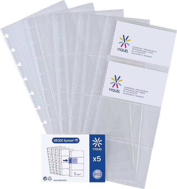 Produktbild Viquel Zeigetaschen für Visitenkarten Sichtbuch GEODE-5 Zeigetasche Transparent