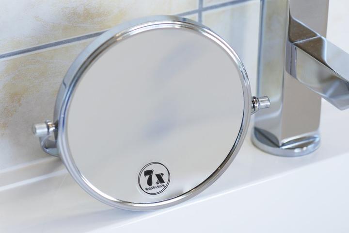 Actual product image Adjustable mirror - metal, silver, 7x magnification, Ø 15 cm