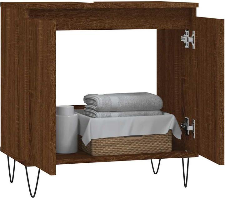 Produktbild VidaXL Badschrank Braun Eichen-Optik 58x33x60 cm Holzwerkstoff (58 x 33 x 60 cm)
