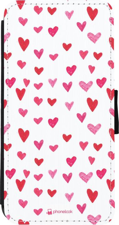 Image du produit PhoneLook Coque Wallet noir Valentine 2022 Many pink hearts (Apple iPhone 11)