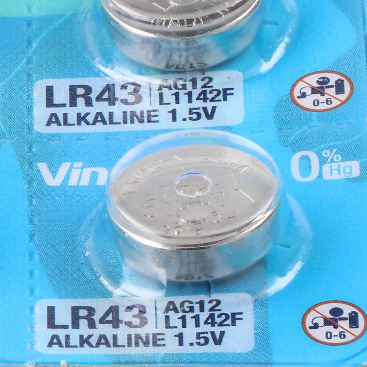 Produktbild Vinnic 10er Set LR43, VA12GA, 186, 84, LR1142, G12, AG12, L1142, RW84, D186 (10 Stk., LR43, 80 mAh)
