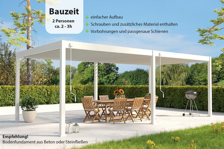 Actual product image Weide Pergola Deluxe Plus 3.6x7.2m with slatted roof white (360 cm, 720 cm)
