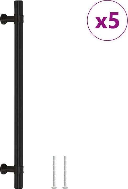 Immagine prodotto VidaXL Maniglie per mobili 5 pz. nere 192 mm in acciaio inox, colore