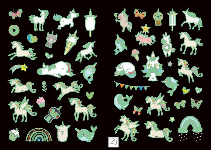 Immagine prodotto Libro degli adesivi - Adesivi luminosi Unicorni