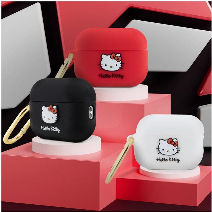 Actual product image Hello Kitty HKAP23DKHSF Airpods Pro 2 cover fuksja/fuschia Silicone 3D Kitty Head (Headphone sleeve)