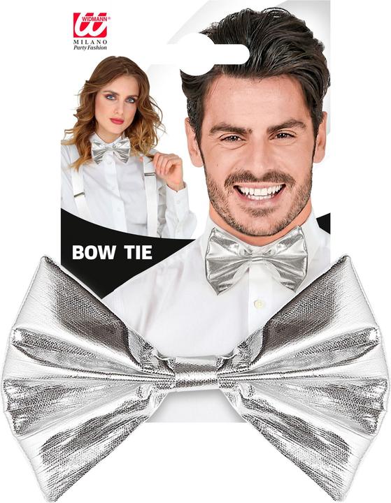 Actual product image Widmann Metallic silver bow tie