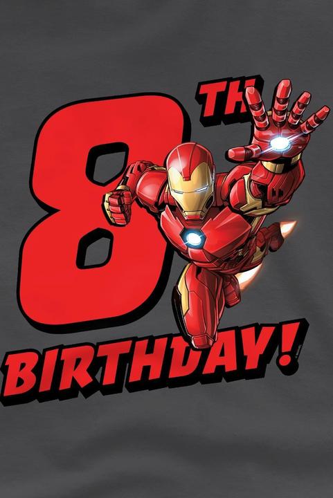 Immagine prodotto Iron Man Maglietta 8° Compleanno Bambini (104)