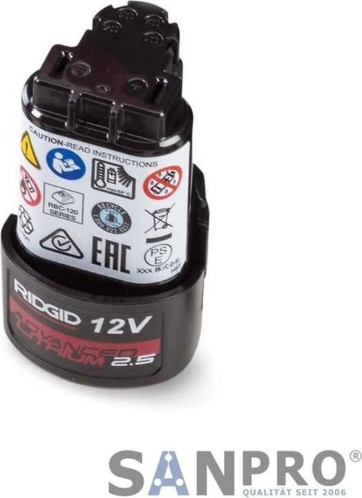 Productafbeelding Ridgid Li-Ion accu 12V / 2.5 Ah voor Kompakt + Viega Picco persmachines (12 V)