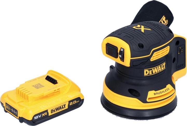 Actual product image DeWalt DCW 210 N Battery random orbital sander 18 V 125 mm Brushless + 1x rechargeable battery 2.0 Ah - (Eccentric grinder)