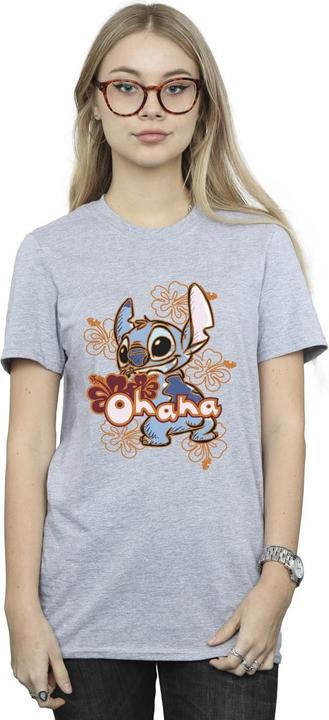 Immagine prodotto Disney Lilo And Stitch Ohana Orange Hibiscus Maglietta Ampia Donna (S)