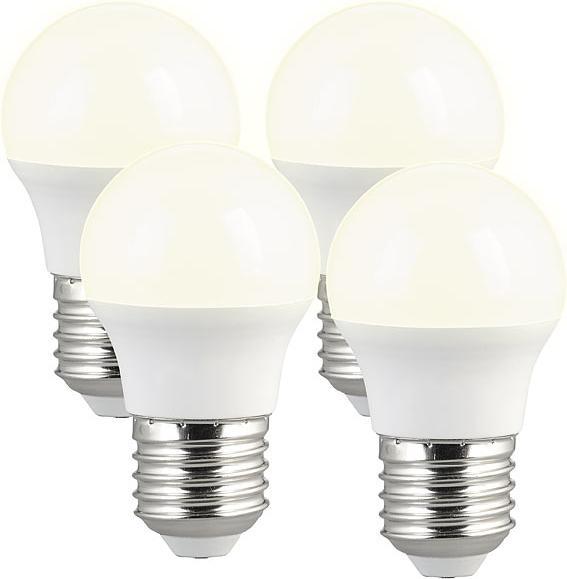 Image du produit Luminea Lot de 4 ampoules LED, E27, 3 watts, G45, 240 lumens, blanc chaud (E27, 3 W, 240 lm, 4 x, C)