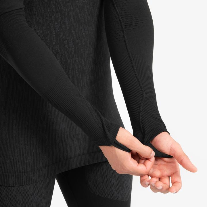 Immagine prodotto Kipsta Camicia funzionale a maniche lunghe da donna/uomo - Keepdry nero (S)