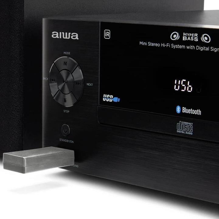 Actual product image Aiwa MSBTU-500 Stereo System Bluetooth®, AUX, CD, USB, FM, 50W Black (Bluetooth, CD player, 1x 50 W)