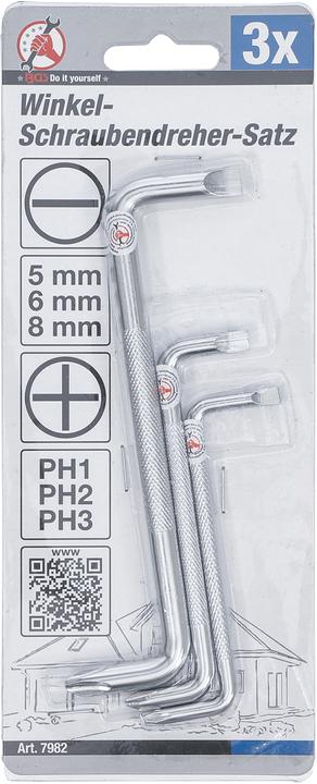 Image du produit BGS Jeu de tournevis d'angle (évidement transversal, Escale)