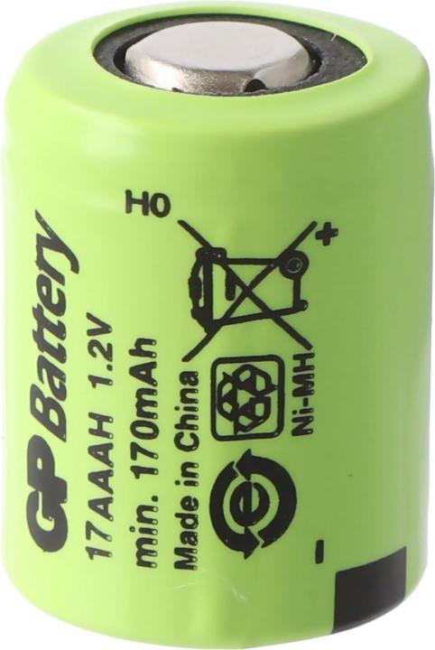 Actual product image GP Batteries Battery GP 1/3AAA NiMH Battery Size 1/3 AAA 170mAh GP17AAAH Dimensions 14,1x10,4mm (1 pcs., 1/3 AAA, 170 mAh)