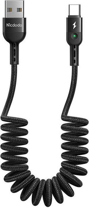 Actual product image Mcdodo USB Spring Cable to USB-C Omega CA-6420 1.8m (Black) (1.80 m, USB 3.0)