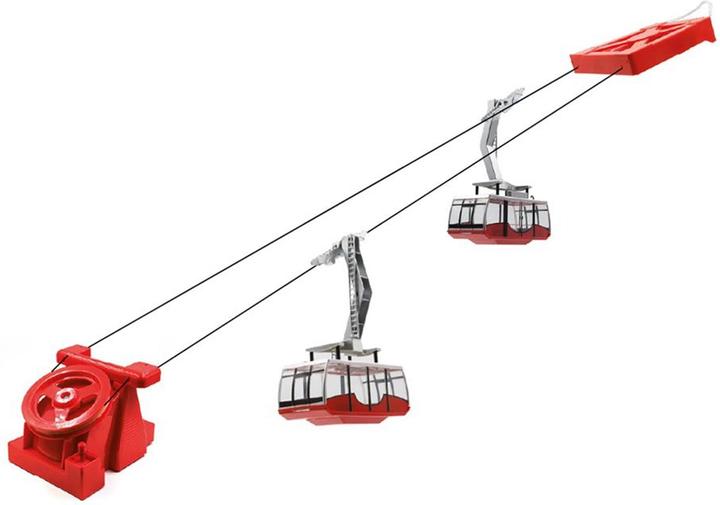 Jägerndorfer Téléphérique à va-et-vient 2 nacelles électrique rouge 1:32