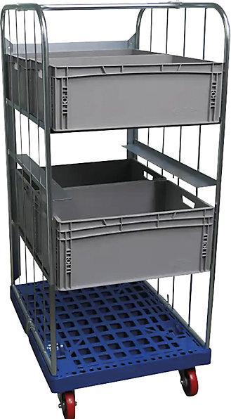 Actual product image ESB Order picking trolley, with plastic transport dolly, blue. (500 kg)