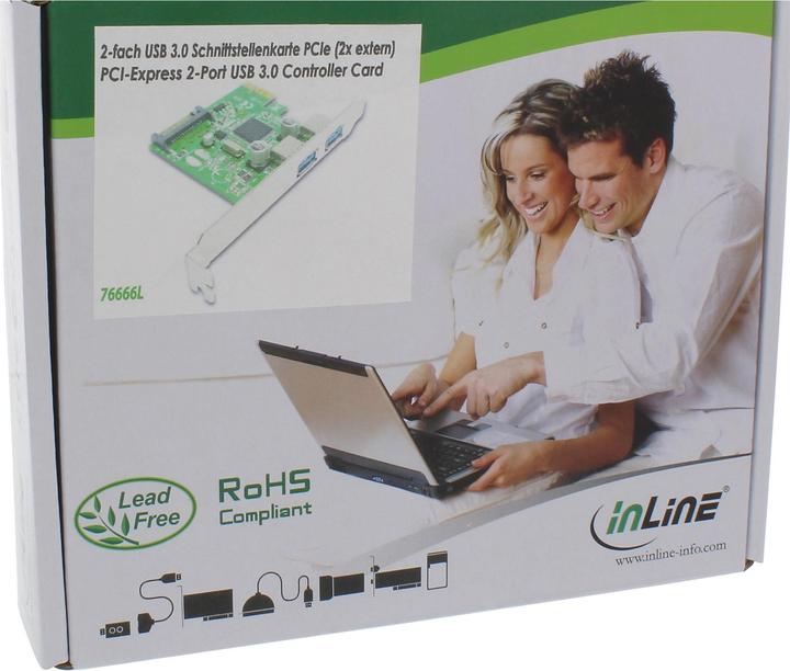 Produktbild InLine Schnittstellenkarte (inkl. LP), 2x USB 3.0 mit SATA Strom - PCIe