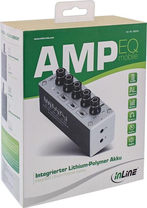 Produktbild InLine AmpEQ mobile (Klangregelung, Gain-Schalter, USB-DAC, Display, Mikrofon)