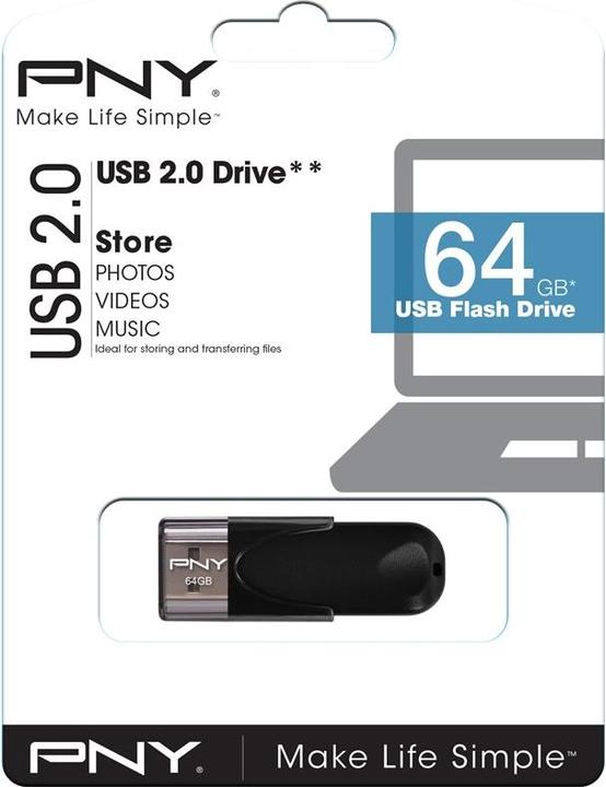 Produktbild PNY Attaché 4 (64 GB, USB-A, USB 2.0)