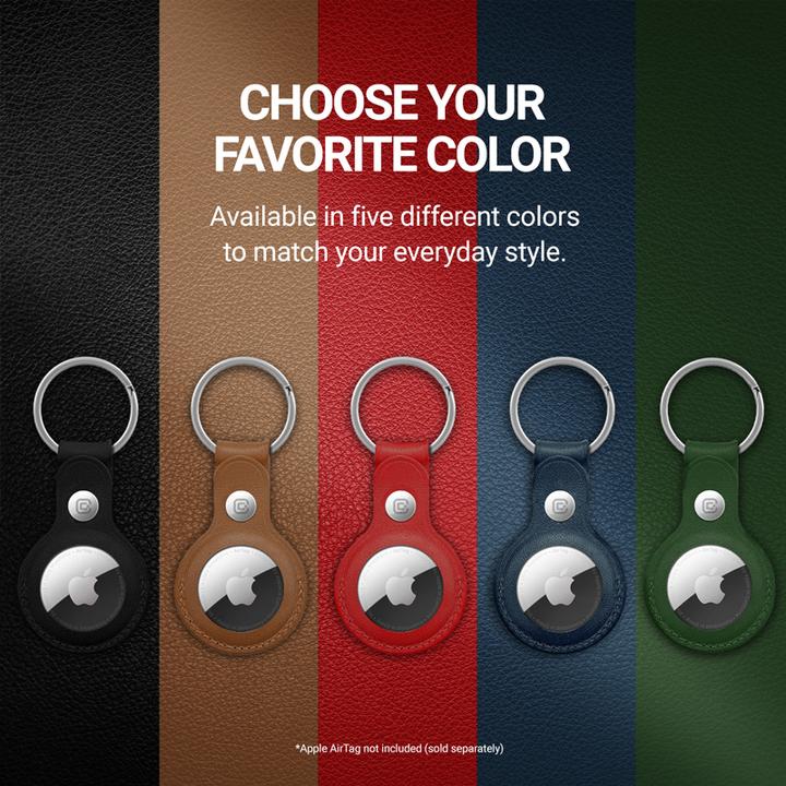 Immagine prodotto Crong Custodia in pelle con portachiavi - Skórzany brelok do Apple AirTag (zielony)