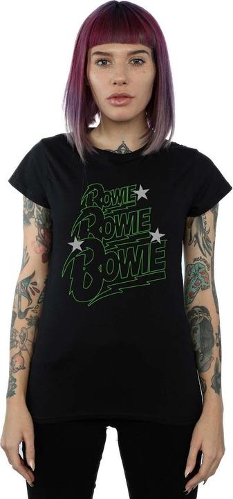 Immagine prodotto David Bowie Multiple Neon Logo Maglietta Donna (XL)