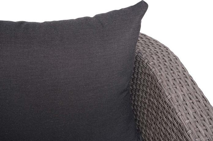 Actual product image Swisshandel24 3in1 Set, Garden/Lounge Set Sun Island, Spun Poly Semi-Round Poly Rattan - Grey, Cushions anthr