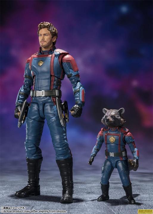 Actual product image Bandai GOTG 3 - Star-Lord & Rocket Raccoon - Figurine S.H. Figuarts 6-15cm