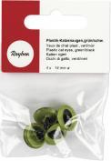 Produktbild Rayher Plastik-Katzenaugen, grün/schwarz, 14mm ø, 4 Stü