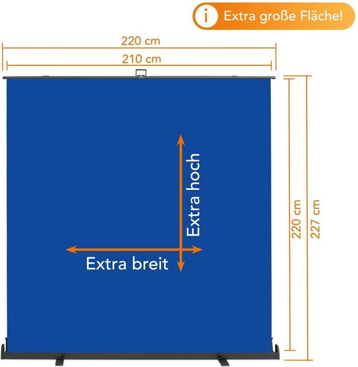 Actual product image Walimex pro Roll-up panel background blue 210x220 (220 cm, 220 cm)