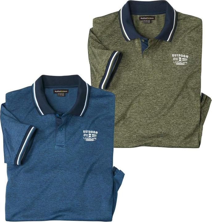 Actual product image Atlas For Men Mens Mottled Polo Shirt (Pack of 2) (XXL)
