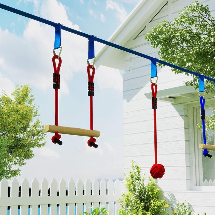 Produktbild Aiyaplay Ninja Slackline-Set Polyester, Kunststoff Blau+Rot