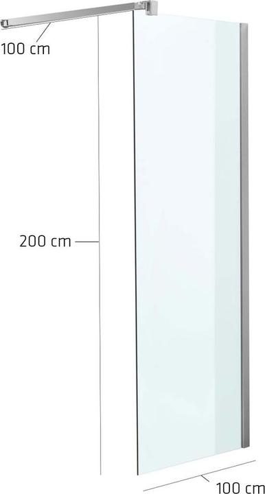 Image du produit Swisshandel24 Paroi de douche 100x200x100cm rectangulaire, verre clair (100 cm, 100 cm, 200 cm)