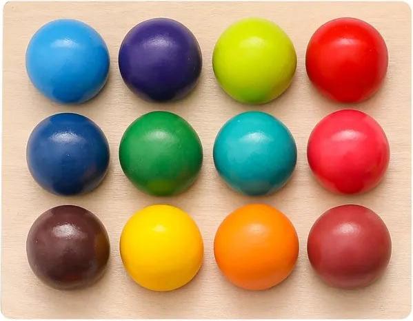 Activity Board Holzspielzeug für Kinder frühe Bildung Vorschule Spielzeug Regenbogen Ball Matching Sensory Game