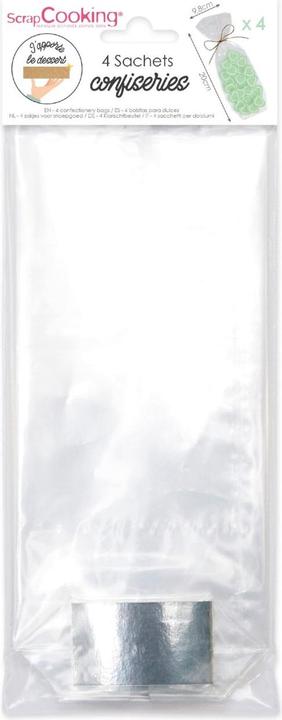 Actual product image ScrapCooking 4 clear confectionery bags (4 x)