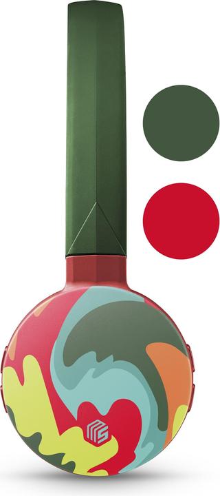 Produktbild Music Sound Music+Sound FANTASY Bluetooth-Kopfhörer grün/bunt on-ear Softtouch max.20h 1 (keine Geräuschunterdrückung, 16 h, Kabellos)