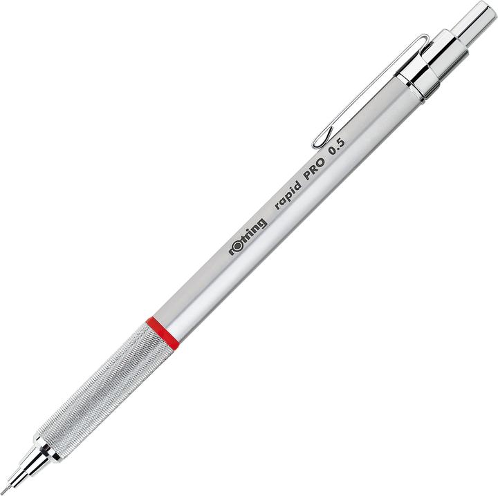 Rotring Druckkugelschreiber rapid PRO CHROM Strichfarbe: blau, Strichstärke: M, dokumentenecht (Chrom, 1 x)