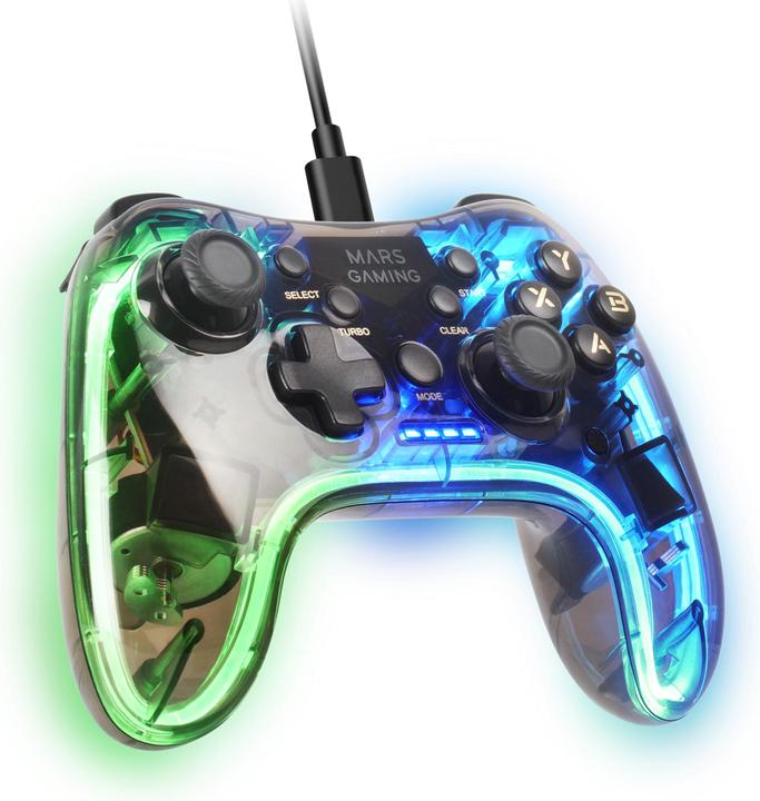Produktbild Mars Gaming Manette De Jeu Filaire Mgp-C RGB (Transparent) (Mac, PC, Switch, Android, PS3)