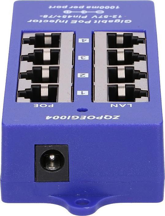 Produktbild Extralink POE INJECTOR 4 PORT GIGABIT - - 4-Port Gigabit Ethernet (802.3at (PoE+), 48 W)