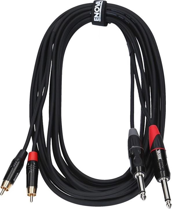 Produktbild Enova 6.35mm Jack/Cinch Kabel RCA, rot/schwarz, 5m (5 m)