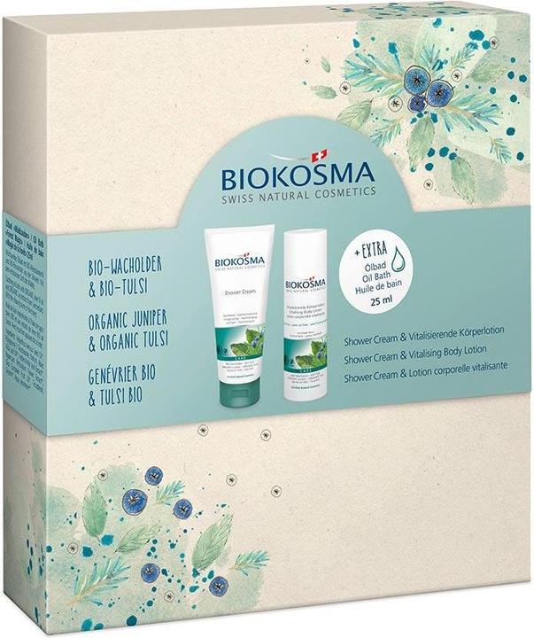 Produktbild Biokosma Geschenkset 2023 Wacholder Tulsi 2x200+25ml (Körperpflegeset)