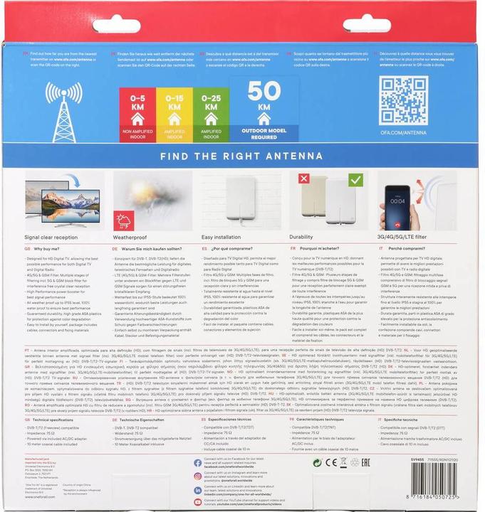 Actual product image One for All Joete (Flat antenna, DVB-T / -T2)