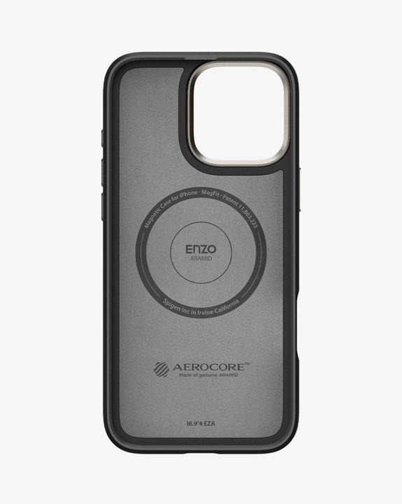 Produktbild Spigen Enzo Aramid Mag Magsafe Hülle für iPhone 16 Pro Max 6,9" schwarz/natur (Apple iPhone 16 Pro Max)