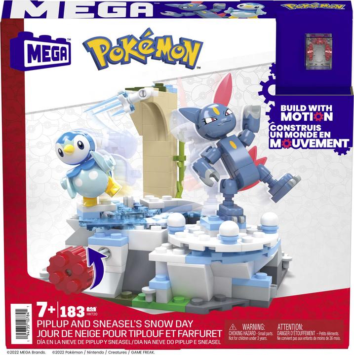Actual product image Mega Construx Pokémon Piplup and Sneasel's Snow Day