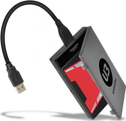 Produktbild Axagon ADSA-1S6 SLIMPort Adapter, USB 2.0, 2,5" SSD/HDD, SATA - mit Case (2.5")