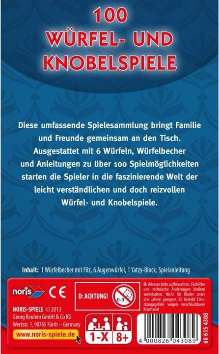 Actual product image Noris 100 dice and puzzle games (German)