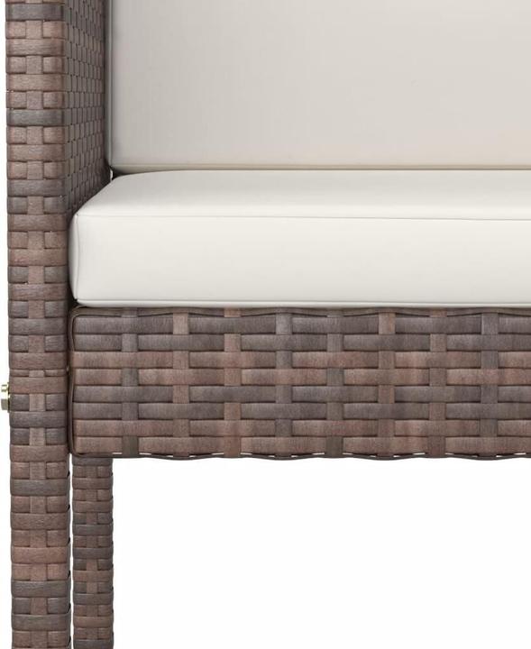 Produktbild VidaXL 7-tlg. Gartenbar-Set mit Kissen Braun Poly Rattan (48 cm)